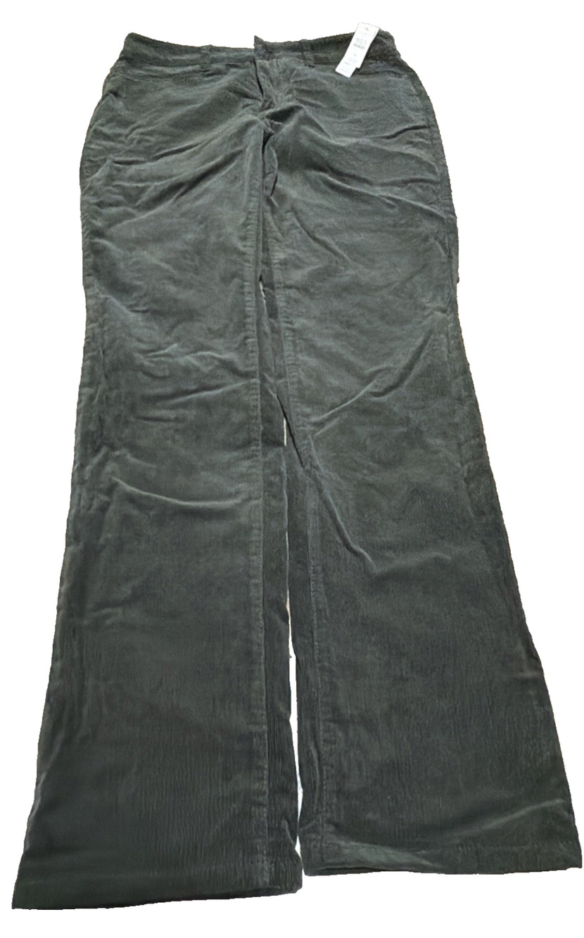 Talbots Green Straight Leg Corduroy Pants Size 6 NWT Simply Flattering